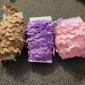3 spools Of Wavy Crafting Ribbon